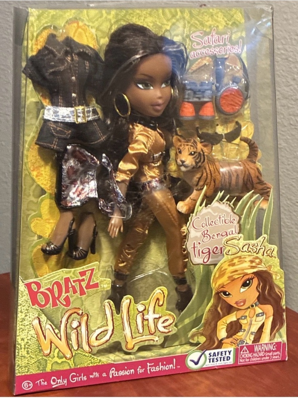 Bratz Wild Life Collectible Bengal Tiger Sasha Doll - Brown & Gold Outfit